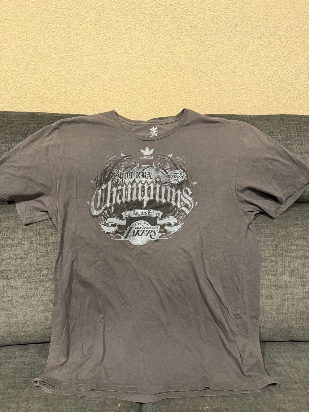 Adidas Los Angeles Lakers Gray Champions Graphic Tee